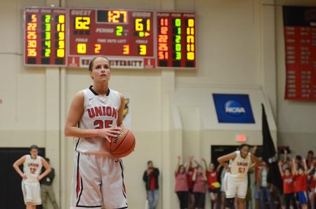 Amber Rechis prepares to shoot a free throw during the NCAA Division II Women's Basketball South Region Championship Game. - Photo by MiKalla Cotton