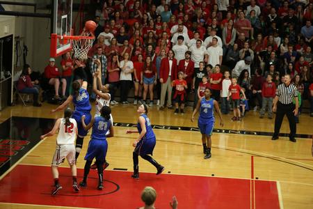 Fredi Nielson goes for a lay-up in the semifinal game of the NCAA Division II South Region Tournament against West Florida. - Photo by Kristi McMurry Woody
