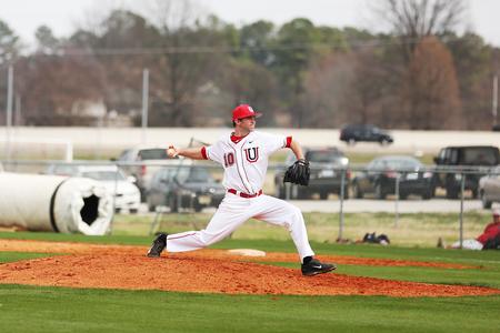 Preston Thompson pitches to a Henderson State opponent. - Photo by Kristi McMurry Woody