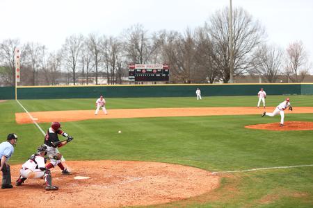 The Bulldogs play the field in a game against Henderson State. - Photo by Kristi McMurry Woody