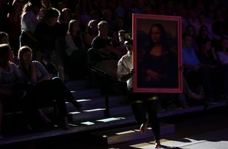 Zeta Tau Alpha's performance including running with a copy of the "Mona Lisa" through the audience at SAC's Variety Show 2015. - Photo by Amanda Rohde