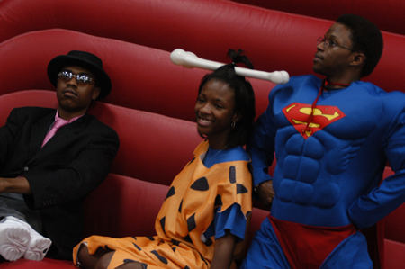 Sophomores Derrick Anderson, Miranda Wells, and Anthony Self have fun getting their picture made on the "Big, Comfy" couch during Union's Fall Fest. - Photo by Jonathan Blair