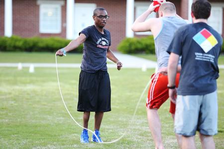 Students do a jump rope challenge during the Field Day held outside the Bowld Student Commons.  - Photo by Kristi McMurry Woody