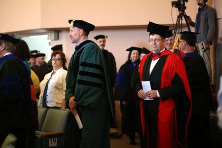 Ray Van Neste, professor of Biblical studies, processes with his colleagues into Awards Day chapel. - Photo by Kristi McMurry Woody