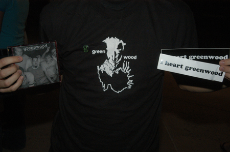 A greenwood fan shows off his new merchandise purchased during Fall Fest '04. - Photo by Jonathan Blair