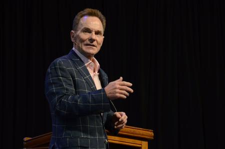 Ronnie Floyd, president of the Southern Baptist Convention and pastor at Cross Church, speaks to students in chapel on September 2 on Romans 13:11 and 1 Chronicles 12:32 entitled "This is Your Time" - Photo by Elizabeth Wilson