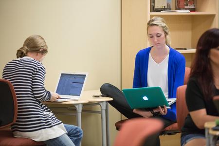 Nursing students on the Hendersonville campus enjoy the student lounge during a break from class.  - Photo by Kristi McMurry Woody