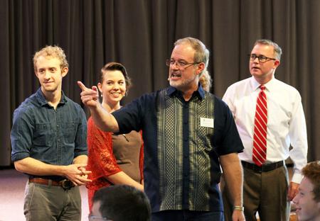 Dan Lancaster, assistant vice president for university ministries, speaks in chapel about how we are called to not only go and spread the gospel, but also train others to be evangelical missionaries.  - Photo by Sol Bee Park