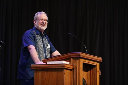 Dan Lancaster, assistant vice president for university ministries, gives a chapel address titled "Go" during a Day at the U. - Photo by Kristi McMurry Woody