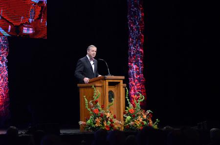 Dub Oliver, president of the university, welcomed the donors, community members, staff and students that were in attendance at the Carl Perkins Civic Center at the 18th annual Scholarship Banquet  - Photo by Elizabeth Wilson