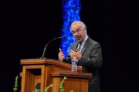 New York Times columnist and author David Brooks speaks to the audience at the 18th annual Scholarship Banquet, which is a fundraiser for student scholarships. - Photo by Elizabeth Wilson