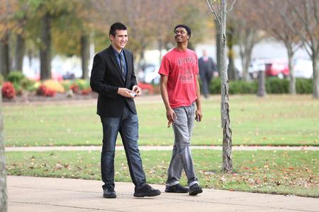 Students begin arriving for the dedication of The Logos during Homecoming weekend. - Photo by Kristi McMurry Woody