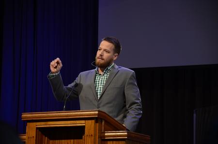 Pastor of discipleship at First Baptist Church, Jackson, and Union alumnus, spoke on the word "The Call and Commission of Christ" from Matthew 4, In the G.M. Savage Memorial Chapel. - Photo by Elizabeth Wilson