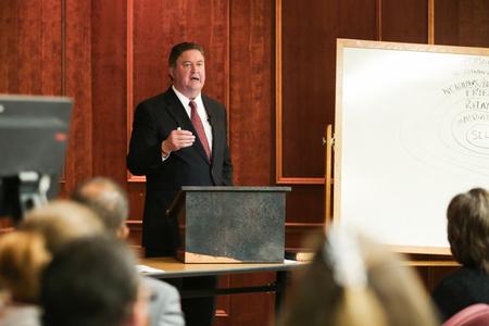 Steve Gaines, Bellevue Baptist Church, speaks on how evangelism and prayer go together during a breakout session for the West Tennessee Evangelism Rally. - Photo by Kristi McMurry Woody