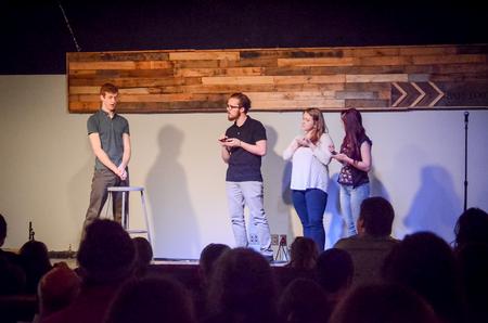 The Blank Slate improve team performs for Scholars of Excellence Weekend in Barefoots Joe. - Photo by Gretchen Foels