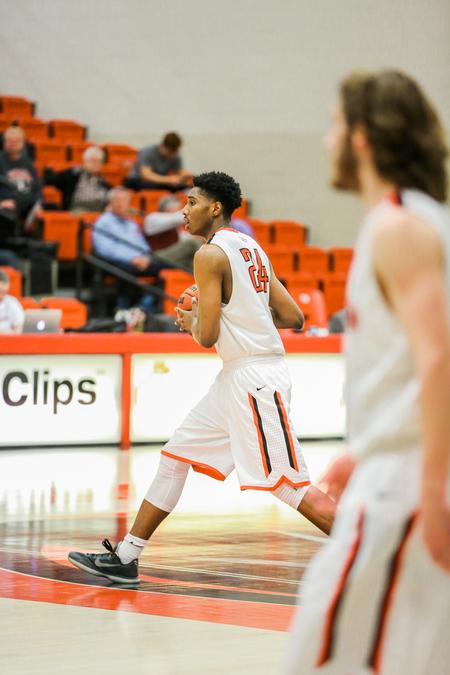 Ashanti Day dribbles down the court during the first round game of the Gulf South Conference Tournament against Valdosta State.  - Photo by Kristi McMurry Woody