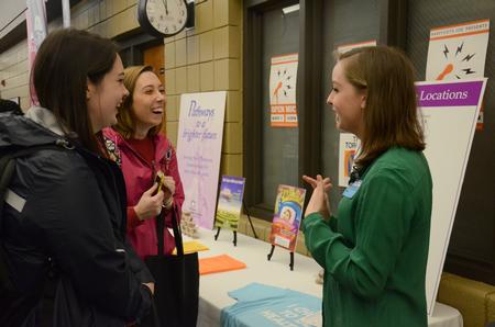 Students chat during Social Work Awareness Day. - Photo by MiKalla Cotton