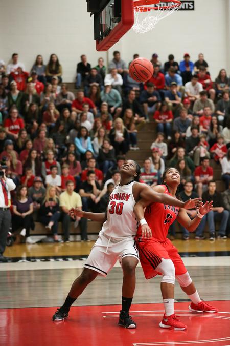 Tiara Caldwell boxes out for a rebound during the NCAA DII South Region Tournament. - Photo by Kristi McMurry Woody