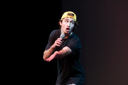 Alex Northcut, freshman communications major, performs for Lambda Chi Alpha at the 2016 SAC Variety Show.  - Photo by Gretchen Foels
