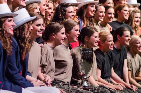 Chi Omega takes home first place at the 2016 SAC Variety Show.  - Photo by Gretchen Foels