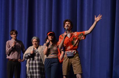 Jared Dauenhaur, Abby Duke, Abigail Peecher and Jonathan Bowman open the SAC Variety Show. - Photo by Elizabeth Wilson