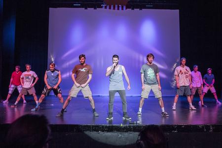 Lambda Chi Alpha sing and dance in their 2016 Variety Show performance. - Photo by David Parks