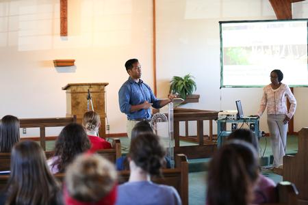 Dr. Thi Mitsamphanh of World Relief in Memphis speaks at the Immigration: Church & Community Mobilization workshop hosted by the language, sociology and social work departments. - Photo by Kristi McMurry Woody