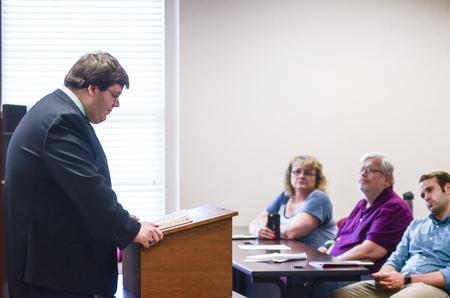Daniel Pierson, senior Christian ministry & missions major, prepares a sermon for his Scholarship Symposium presentation.  - Photo by David Parks