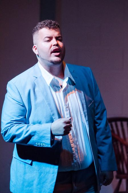 Cedric Townsend, senior music performance major, sings in the Opera Workshop hosted by the department of music. - Photo by Gretchen Foels