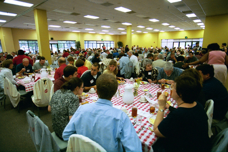 The Faculty/Staff Dinner allows everyone to get to know the many members of the Union community.
 - Photo by Jim Veneman