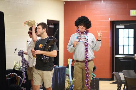 Students enjoy the photo booth set up at the Senior Send-off event to celebrate graduation. - Photo by Kristi McMurry Woody