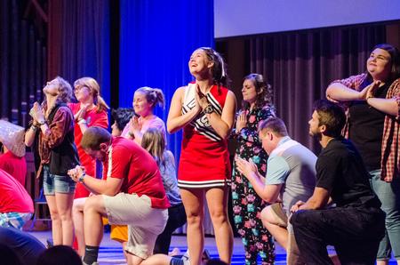 Welcome week leaders perform for incoming freshman. - Photo by Gretchen Foels