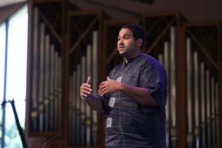 Vince Bantu speaks in chapel for Global Focus Month. - Photo by Kristi McMurry Woody