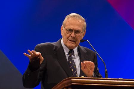 Donald Rumsfeld speaks at Union University's annual Scholarship Banquet.  - Photo by Janelle Vest