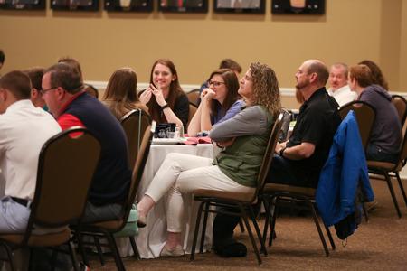 The Johnson family enjoys the president's brunch during Family Weekend. - Photo by Kristi McMurry Woody