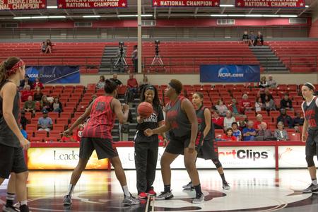 The lady bulldogs get ready for the tip off during the Bulldog Madness scrimmage game. - Photo by Morgan Morfe
