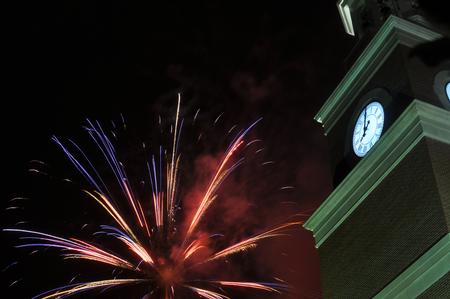 During Family Weekend, Union Night's fireworks make a beautiful scene next to Miller Tower. - Photo by Elizabeth Wilson