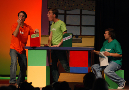 Kyle Rains, Carson Turner, and Ben Lancaster in <i>Alexander and the Terrible, Horrible, No Good, Very Bad Day</i> - Photo by Morris Abernathy