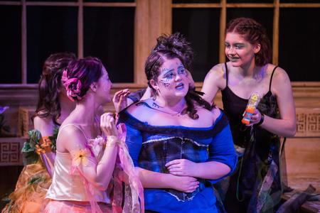 Mary Grace Slonecker (center), freshmen theater/speech major, plays the part of Titania in Shakespeare's <em>A Midsummer Night's Dream</em>. - Photo by Kristi McMurry Woody