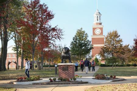 Students walk to class on a nice fall day before Thanksgiving break. - Photo by Kristi McMurry Woody