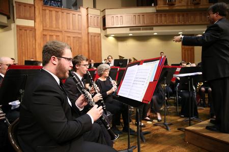 Symphonic Band, conducted by Michael Mann, plays its annual fall concert at First Baptist Church. - Photo by Kristi McMurry Woody