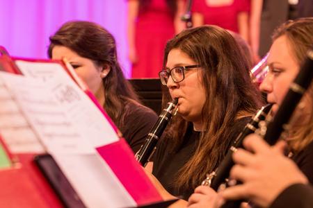 Union University students play the clarinet during Union's Christmas concert in chapel. - Photo by Morgan Morfe