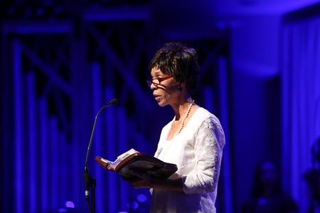Elvira Crawford reads scripture during A Union Christmas.  - Photo by Kristi McMurry Woody