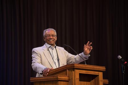 Pastor Roland Porter speaks in chapel. - Photo by Elizabeth Wilson