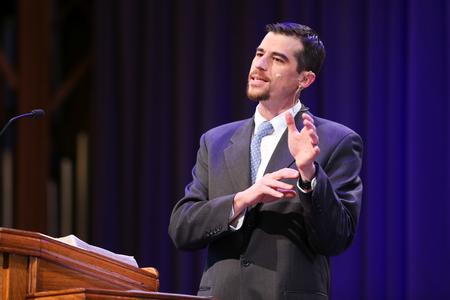 Joseph Stegall, pastor of Providence Baptist Church in Nolansville, Tenn., delivers the chapel address.  - Photo by Kristi McMurry Woody
