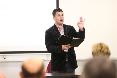 Jordan Easley, pastor of Englewood Baptist Church, speaks on how to build effective evangelistic messages during the West TN Evangelism Rally.  - Photo by Kristi McMurry Woody
