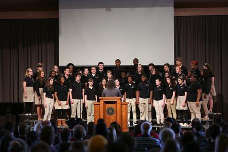 The choir from Madison Academic High School performs in chapel. - Photo by Kristi McMurry Woody