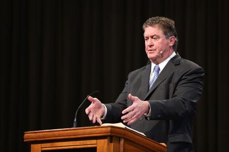 Steve Gaines delivers the first of five sermons on the five solas of the reformation in chapel.  - Photo by Kristi McMurry Woody