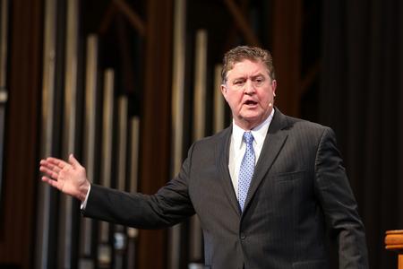 Steve Gaines, president of the SBC, speaks in chapel. - Photo by Kristi McMurry Woody
