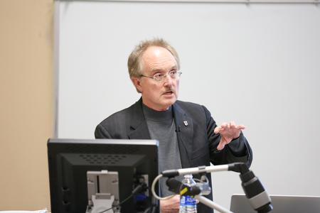 Jimmy Davis, Hammons professor of chemistry, gives a lecture during the breakout sessions at the Reformation 500 Festival. - Photo by Kristi McMurry Woody